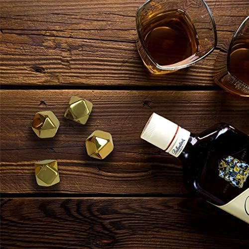 Stainless Steel Rhombus Shaped Whiskey Stones Set Reusable Chilling Rocks Ice Stones Gift for Whiskey Lovers