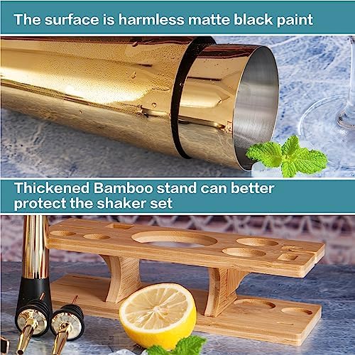 11-Pcs Cocktail Shaker Set Gold,Bartending Kit Stainless Steel Shakers 25oz Bar Kits for Bartender Mixing Set Barware Tool Sets for Professional Bartender and Home