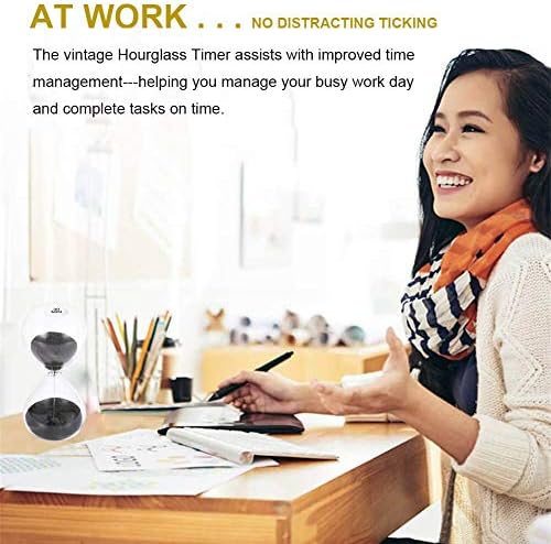 SuLiao Hourglass 60 Minute Sand Timer: 5.1 Inch Black Sand Clock, Large Sand Watch 60 Min, Unique 1 Hour Glass Sandglass for Kids, Games, Classroom, Home, Desk, Office Decorative