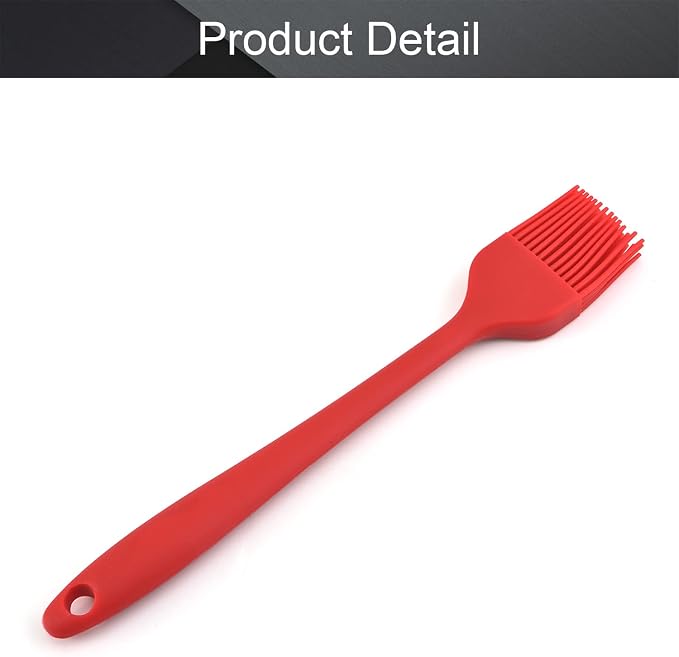 Utoolmart 1pcs Silicone Brush Pastry Oil Basting Heat Resistant Cooking Essential Cookware for Kitchen Barbecue Pastries Cakes Desserts Prepare Red