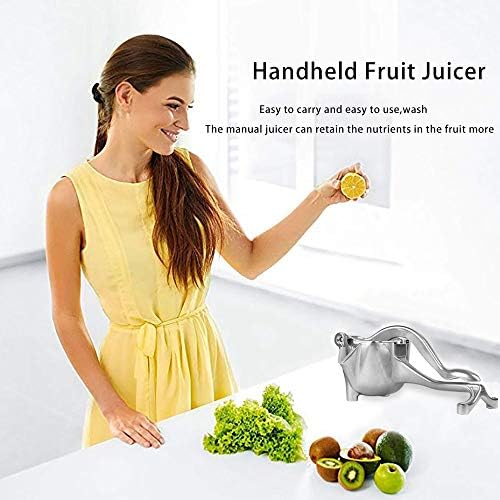 Stainless Steel Manual Fruit Juicer Portable Heavy Duty Alloy Hand Juicer Lemon Orange Squeezer Press Citrus Squeezer