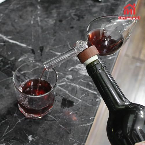 Wine Aerator Decanter Bulb, Italian Aireador De Vino, Wine Whisky Bottle Decantador Dosificador Pourer for Taste Better, Clear Glass Spout, Accessories for Birthday Father Gift Home Gathering, No Drip