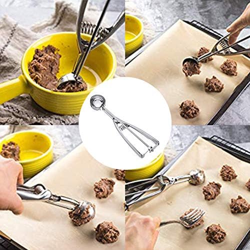 Stainless Steel Ice Cream Scoop with Trigger Release,Professional Cookie Scoop Kitchen Tools,Perfect Muffin Scoop Set for Cookie, Ice Cream, Cupcake, Muffin, Meatball. Mix 3 Pack
