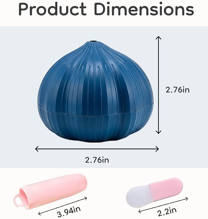 Garlic Peeler & Press Kit with Silicone Garlic Roller Tube & Brush, Fast Garlic Skin Remover, Easy Clean Dishwasher Safe Garlic Peeler Tool, Essential Kitchen Gadget for Cooking Prep (Blue)