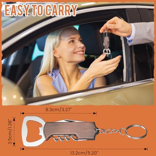 Ziliny 24 Pcs Wine Bottle Opener Keychains Bulk Corkscrew, Red Bronze Color