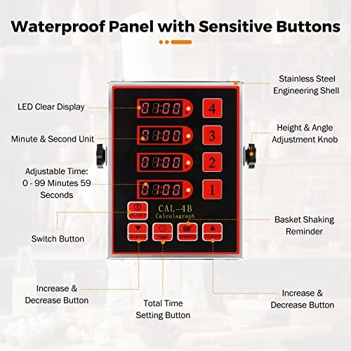 BEAMNOVA 4-Channel Kitchen Timer for Restaurant Digital Cooking Timer