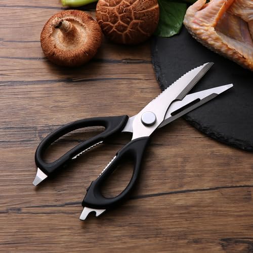 Come Apart Kitchen Scissors for Food, All Purpose Kitchen Shears (Black)