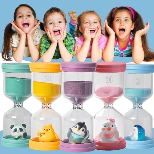 2 Minute Sand Timer,Hourglass Timer in Macaron Blue with Shark Pattern