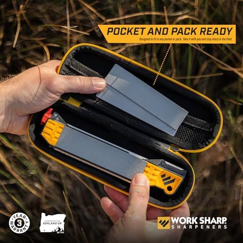 Work Sharp Guided Field Sharpener Elite with case, Travel Knife Sharpener Tool