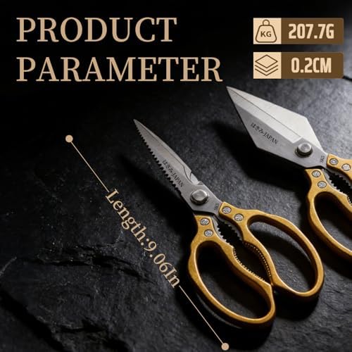 Kitchen Scissors, Kitchen Shears, Sharp Meat Cutting Scissor Dishwasher Safe, Poultry Shear Heavy Duty, Japan Cooking Kitchen Scissors Set for Food Chicken Shears, Gifts for Men Women