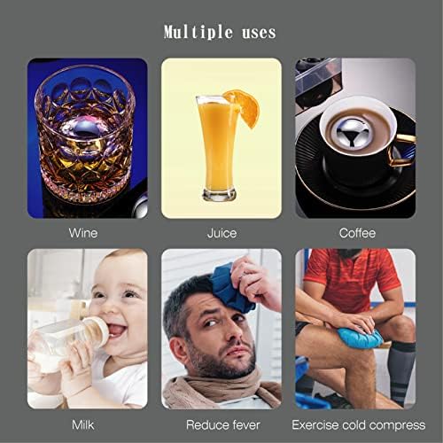 4Pcs Metal Ice Cubes for Whiskey, Reusable Steel Balls & Whiskey Stones