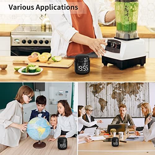Kitchen Timer, 360 Rotate, Countup/Countdown, LED, Volume