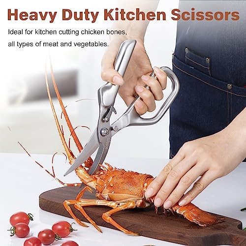 LIVINGO Kitchen Scissors Heavy Duty Utility Poultry Shears Stainless Steel