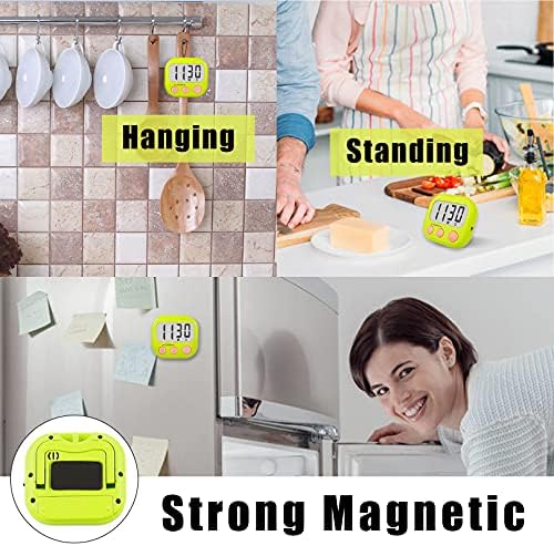 AOUCE Digital Kitchen Timers for Cooking, Timer for Kids 12 Pack Green