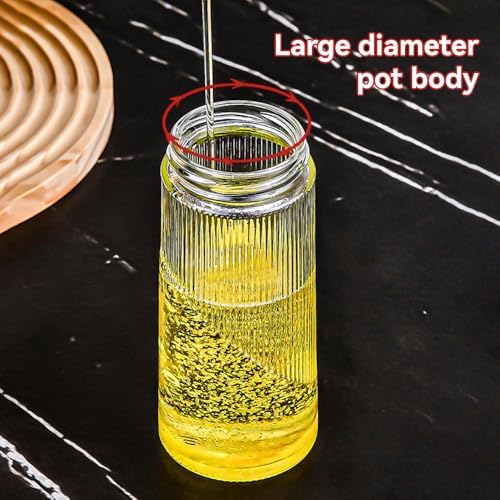 Glass Olive Oil Dispenser Bottle for Kitchen 22OZ/650ML Oil and Vinegar Dispenser with Stainless Steel Pour Spout and Labels