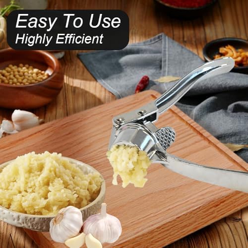 Armo® Stainless Steel Garlic Press Mincer Crusher Tool Professional Garlic Press Garlic Chopper Metal Garlic Crusher