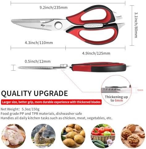 MAD SHARK Kitchen Scissors All Purpose Kitchen Shears Come Apart