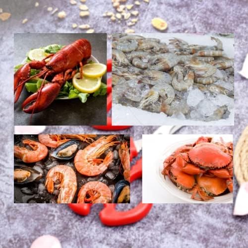 4PCS Red Seafood Scissors - Multifunctional Stainless Steel Crab Leg Crackers for Fish Lobster Shrimp