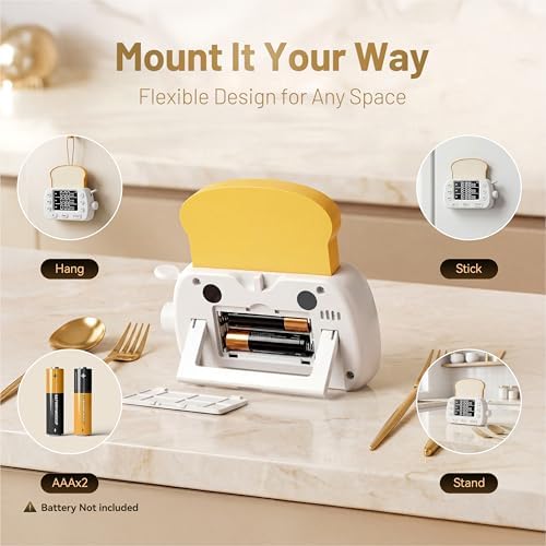 Digital Kitchen Timer for Cooking Magnetic Countdown Timers White