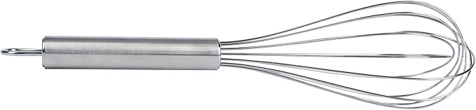Restaurantware 11 in Stainless Steel Wire Whisk - German Standard Kitchen Balloon Whisk with Ergonomic Handle, Dishwasher Safe - Durable French Whisk for Cooking, Mixing Thick Batter and Sauce