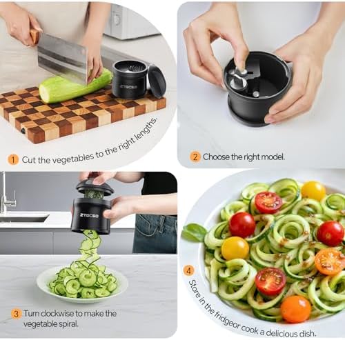5 in 1 Safe Vegetable Mandoline Slicer for Kitchen, Adjustable Thickness