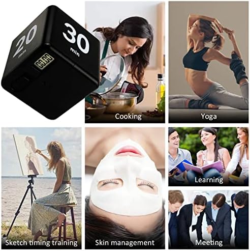 Feilifan Flip Timer, Productivity Cube Timer, 15-20-30-60 Minute Preset