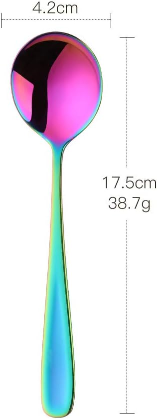 Buyer Star Bouillon Spoon Sets, 7-Inch Round Soup Spoons, Stainless Steel Finished Table Dinner Spoons