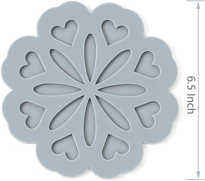 Set 4 Silicone Trivet Mat - Hot Pot Holder Hot Pads for Table & Countertop - Trivet for Hot Dishes - Non-Slip & Heat Resistant Modern Kitchen Hot Pads for Pots & Pans, Assort 4 Colors