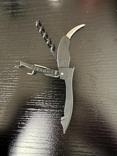 Le Coutale Waiters Corkscrew by Coutale Sommelier - Black - Two-Step Lever Action for Smooth Cork Pull - Wine Bottle Opener for Bartenders and Gifts - Sharp Micro Foil Cutter