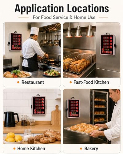 Commercial 4 Channels Digital Kitchen Timer, Calculagraph Fry Timer