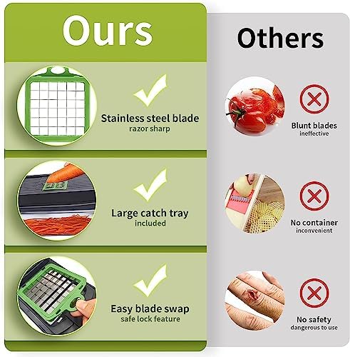12 in one Pro Series Dice Shred Slice Vegetable Chopper Utensil, 4.75x4.75x13