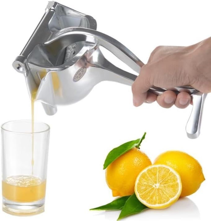 Detachable Fruit Juice Extractor, Upgrade Hand Juicer Squeezer Lemon Juicer Manual Hand Press with Ergonomic Grip, Easy Cleaning, Orange Citrus Lime Grapefruit Kitchen Tool (1,large,Silver,510g)