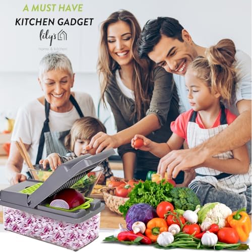 Lily`s Home & Kitchen Pro-Series 16-in-1 VegetableChopper, Mandoline Slicer, Veggie Chopper, Food Chopper with Container, Vegetable Cutter, Onion, slicer (Home Essential Gadget & Kitchen)
