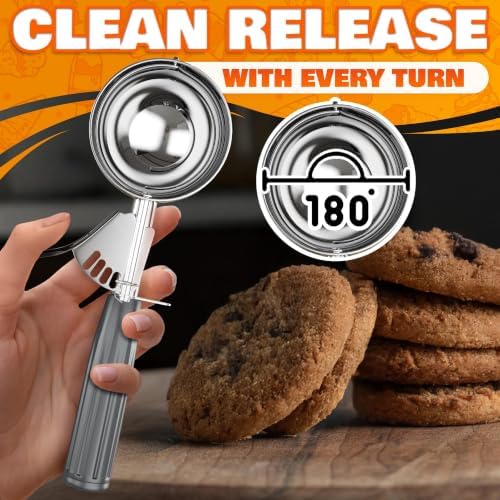 Large Ice Cream Scoop with Trigger Release, Stainless Steel - 4 oz