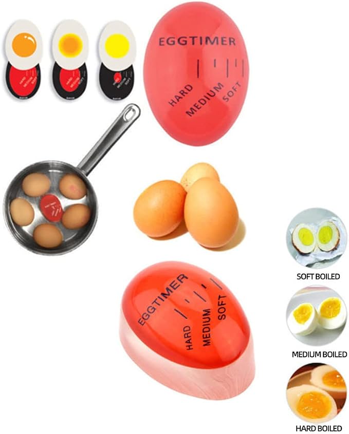 Egg Cracker Topper Set for Soft Boiled Eggs Includes 1 Stainless Steel Egg Topper 6 Egg holder cups 6 Egg Spoons 1 Egg Timer 1 Egg Yolk Separator