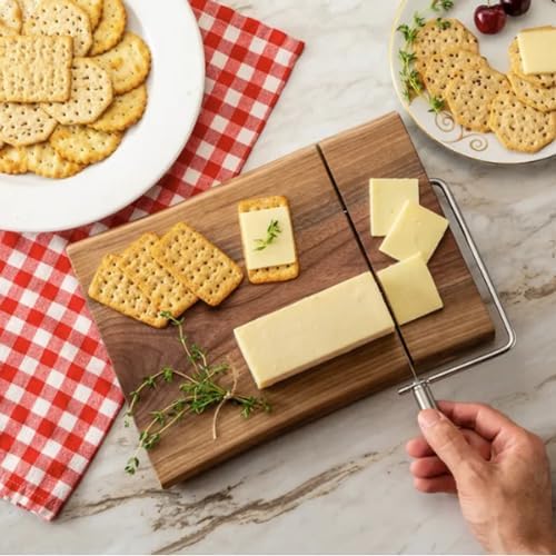 ROCKLER Gold Finish Cheese Slicer Kit - Stainless Steel Wire Cheese Slicer w/Extra 2 Wires & Hex Key - Easy Installation Cheese Cutters for Block Cheese - DIY Kitchen Gadgets for Decor