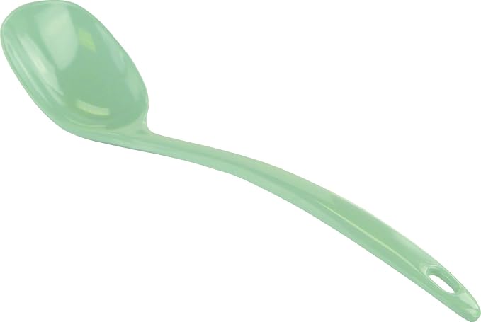 Reston Lloyd Cooking Spoon for Serving, Basting, Mixing, Heat Resistant, BPA Free Melamine 11 inch Utensil with Ergonomic Handle, Set of 6, Seafoam
