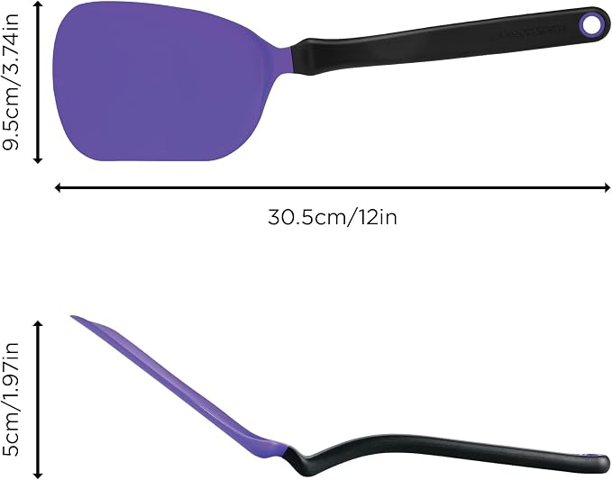 Dreamfarm Chopula – Super Flexible Chopping Sit Up Spatula – Safe for Non-Stick One Size Purple | Non-stick cookware safe, heat resistant, thin, flexible flipper, turner and food chopper with sit-up, no-mess handle, 12"