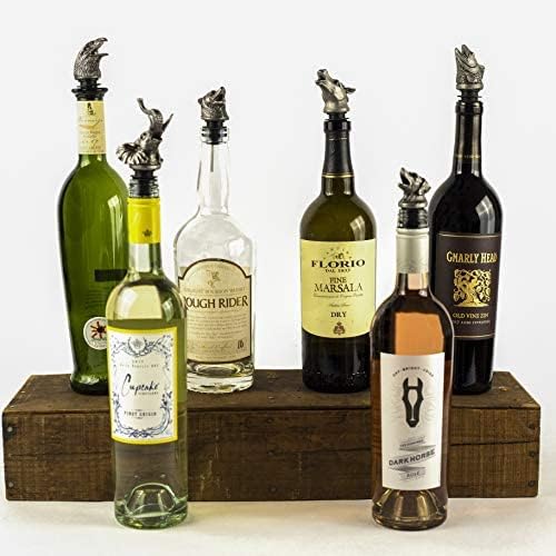 TXOKO Premium Stainless Steel Wine Pourer, Aerator and Decanter - Pour Spout for Red, White and Rose Wine, Liquor and Olive Oil! Gift Box Packaging includes extra stopper.