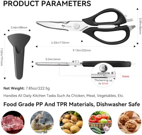 Kitchen Scissors All Purpose Kitchen Shears Come Apart Stainless Steel