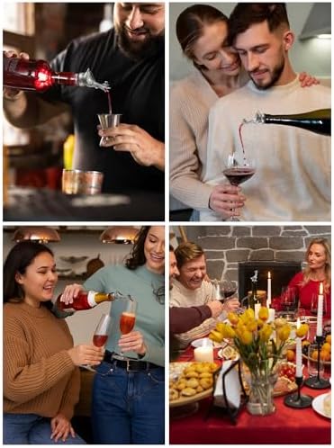 Goose Wine Pourer with Top Hat, Zinc Alloy Metal Animal Liquor Bottle Pourer Spout with Aerator & Stopper, Drip Free Universal Fit for Wine Whiskey Spirits, Funny Bar Accessory & Gift for Wine Lovers