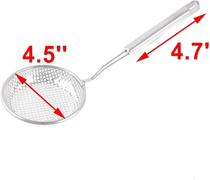 uxcell Stainless Steel Perforated Ladle Skimmer 13 Inch Long Silver Tone
