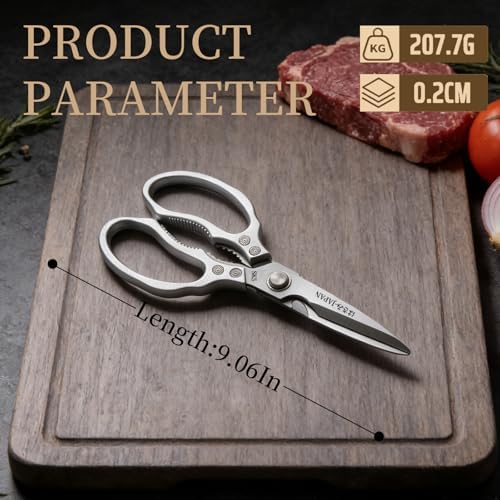 Kitchen Scissors, Kitchen Shears, Sharp Meat Cutting Scissor Dishwasher Safe, Poultry Shear Heavy Duty, Japan Cooking Kitchen Scissors Set for Food Chicken Shears, Gifts for Men Women