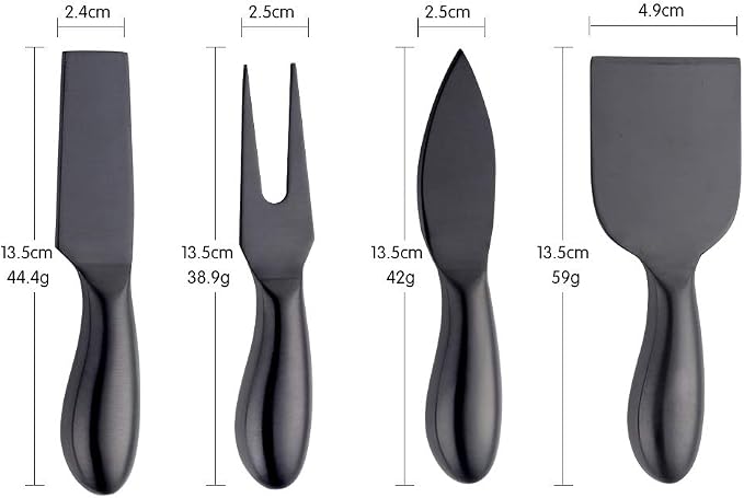 Cheese Knife Set,Stainless Steel Cheese Tool,Ergonomic Design&Easy To Use, for Birthday/Parties/Wedding/Bridal Shower/Housewarming and Anniversary (blackcase) black x case