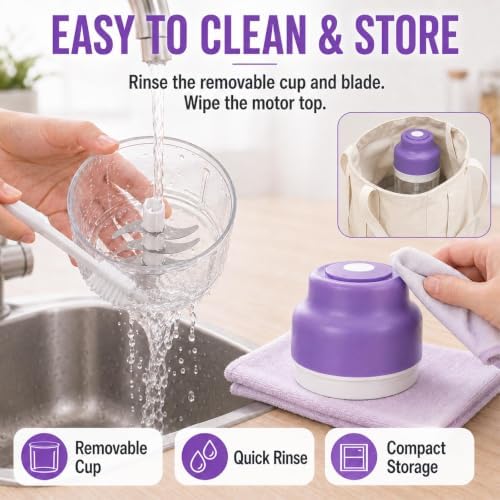 Electric Garlic Chopper, 320ML Portable Veggie Chopper, Rechargeable Vegetable Chopper,Garlic Grinder Masher Onion Chopper, Blender to Vegetable, for Ginger, Nuts,Chili, Fruit, Meat and Spices
