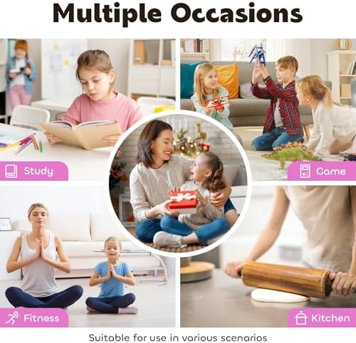 Visual Timer for Kids 60-Minute Countdown Timer with Optional Alarm, Focus Tool for ADHD & Autism, Time Management for Homework, Chores, Office, Kitchen, Teaching & Study Routines (Black Pink)