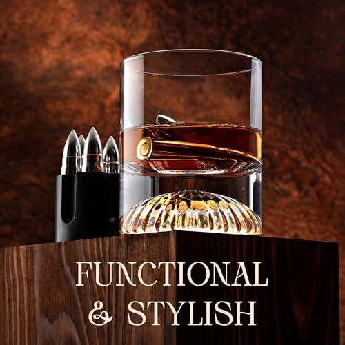 Mixology & Craft Premium Metal Ice Cubes | Stainless Steel Reusable Chilling Stones | Non-Melting Alternative for Whiskey, Scotch & Fine Spirits | Ideal Whiskey Stones Gift Set