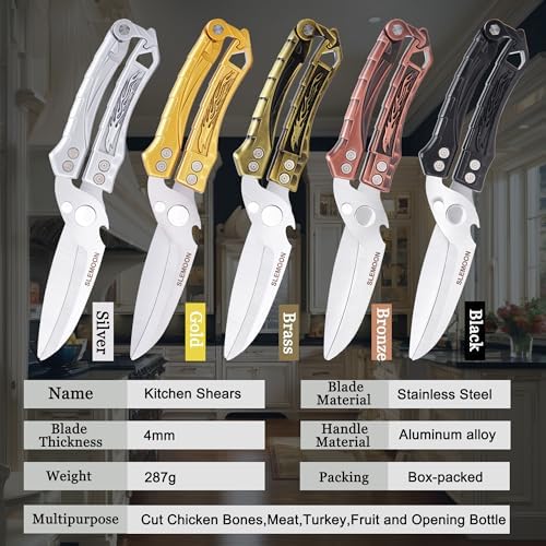 Kitchen Shears Heavy Duty Poultry Shears All Purpose Brass