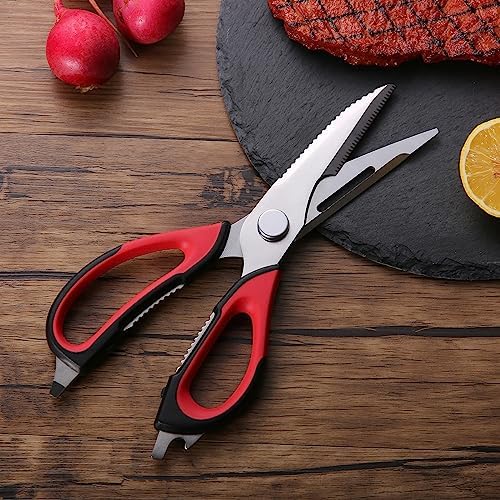 Come Apart Kitchen Scissors for Food, All Purpose Kitchen Shears (Red)