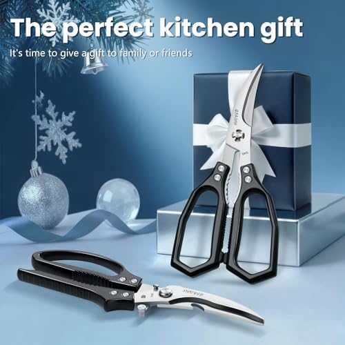 HUUSK Black Kitchen Scissors Set -Heavy Duty Kitchen Shears